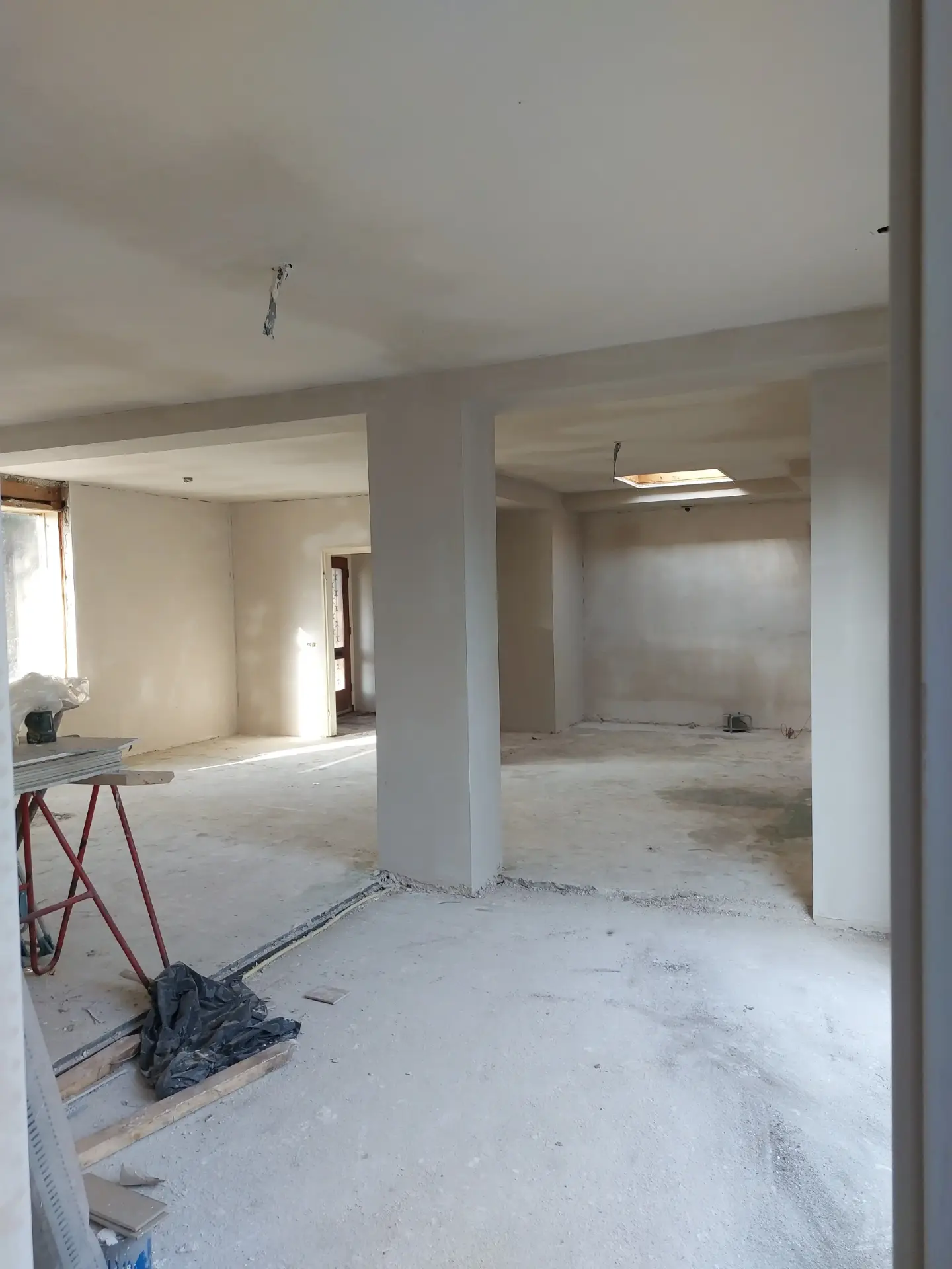 Sausklaar voorbereide wanden en plafond